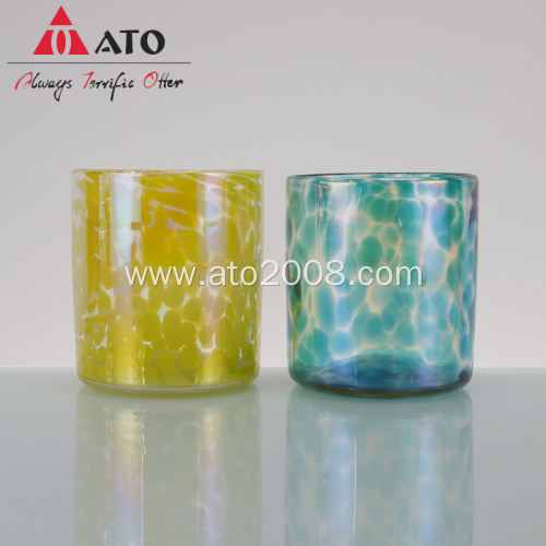 Creative drinking glass Color dot hand-blownglass cup